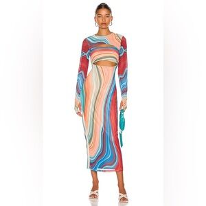 Matera Dress in Blue Abstract